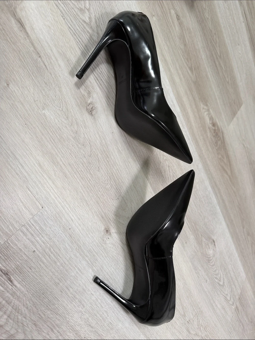 Steve Madden Noir Black Leather Pointed Toe Pumps size 8